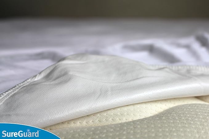 SureGuard Mini Crib Mattress Protector - 100% Waterproof, Hypoallergenic - Premium Fitted Cotton Terry Cover for Portable Pack n Play
