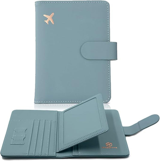 Melsbrinna Rfid Passport Holder for Travel women/Men, Cute Passport Wallet Rfid Blocking Card Slots, Rfid Passport Cover/CaseTravel Wallet, Passport Book Holder (1, Green2)