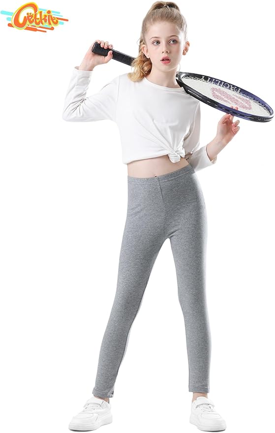 Girls Leggings Cotton Leggings for Toddler Footless Girls Pants Stretchy Baby Girl's Pants Infant Basic Leggings Size 6M -14Y