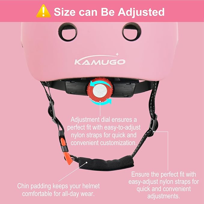 KAMUGO Toddler Helmet Kids Bike Helmet for Girls Boys Ages 2-8 Years,Toddler Bicycle Helmet Suitable for Skateboard Scooter Roller Skating Inline Roller Skating