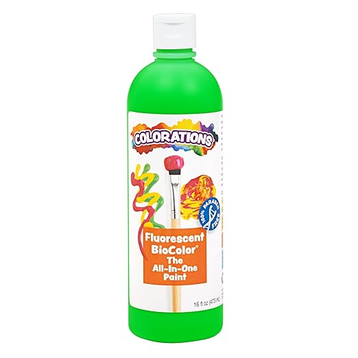 Colorations BioColor FBIOGR Fluorescent Green Paint - 16 oz.
