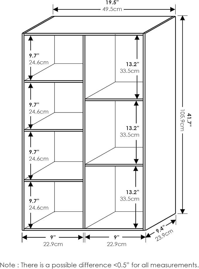Furinno 7-Cube Reversible Open Shelf, White/Pink 11048WH/PI