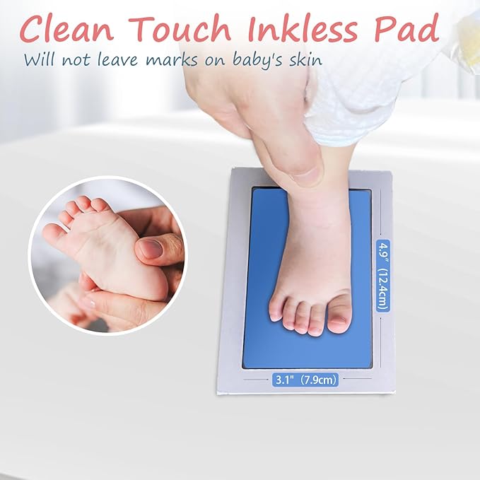 Inkless Baby Hand and Footprint Kit,Clean Touch Ink Pad for Baby Footprint Kit,No Mess Dog Paw Print Kit,DIY Footprint Ink for Baby Keepsake Gifts for Boys and Girls