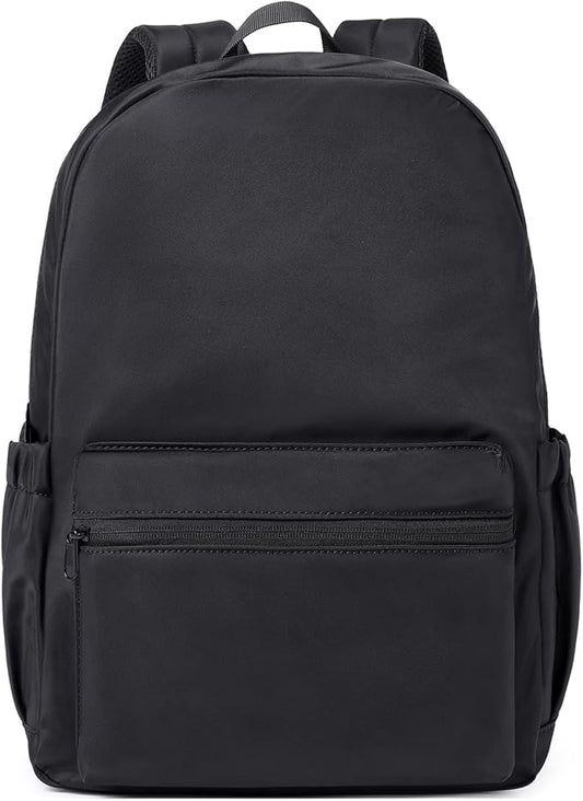 CLUCI Black Backpack for Women Men, Waterproof High School Bookbag, Lightweight Casual Travel Daypack, Classic Basic College Backpack, Middle School Bag for Teen Girls Boys Laptop Backpack