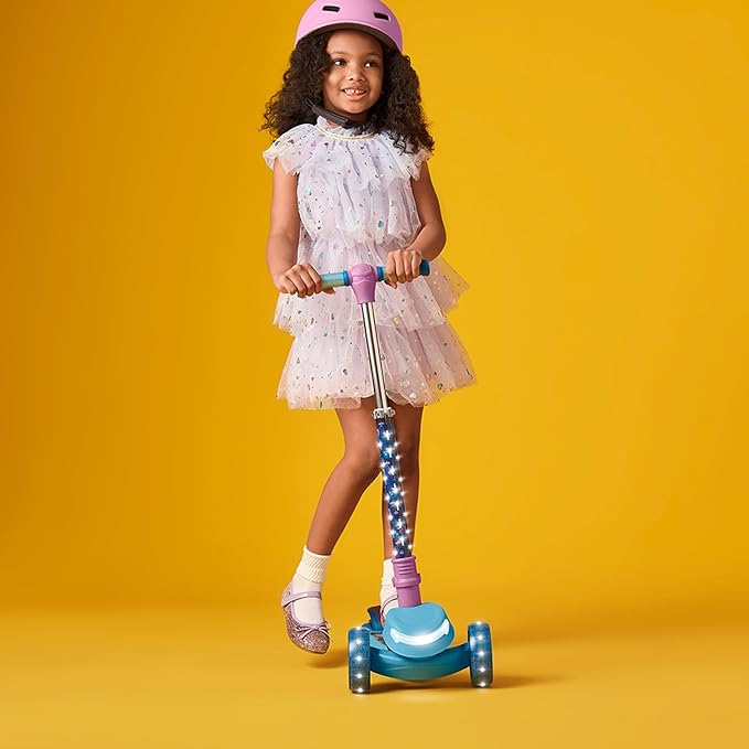 Jetson Character Kids Kick Scooter, LED Lights on Stem & Light-Up Wheels, Lightweight Frame, Height-Adjustable Handlebar, Lean-to-Steer System, Easy-Fold Mechanism