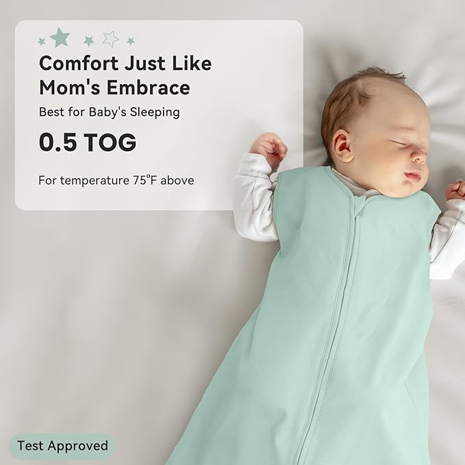 Baby Sleep Sack 12-18 Months 0.5 Tog Wearable Blanket Baby, 3 Pack 100% Cotton Lightweight Sleeping Sack with 2-Way Zipper for Infant Toddler Excavator