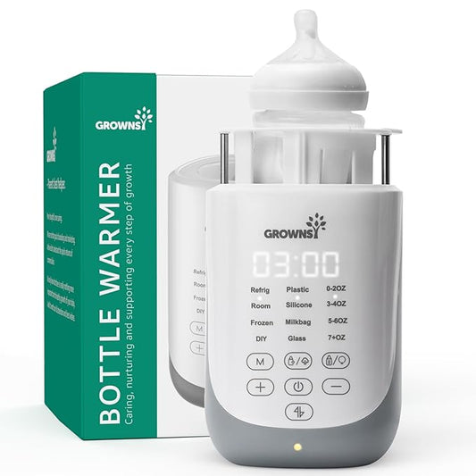 GROWNSY Nutri Bottle Warmer with Innovative Auto-Lift Feature, 10-in-1 Fast Baby Bottle Warmer with Night Light, Retain Nutrients Milk Warmer for Breastmilk&Formula