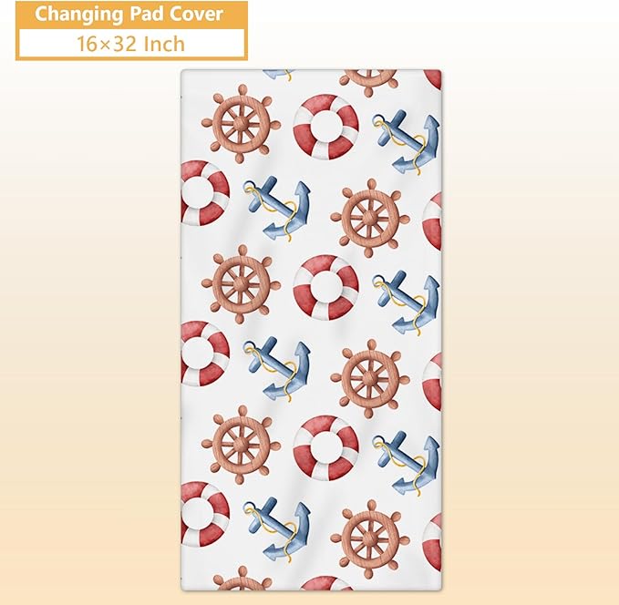 Custom Baby Bedding Set, 5 Pcs Customized Nursery Bedding Set with Name, Comfortable Double Layer Crib Sets for Boys Girls, Personalized Gifts for Infants Toddlers New Parents, Sailing Bear