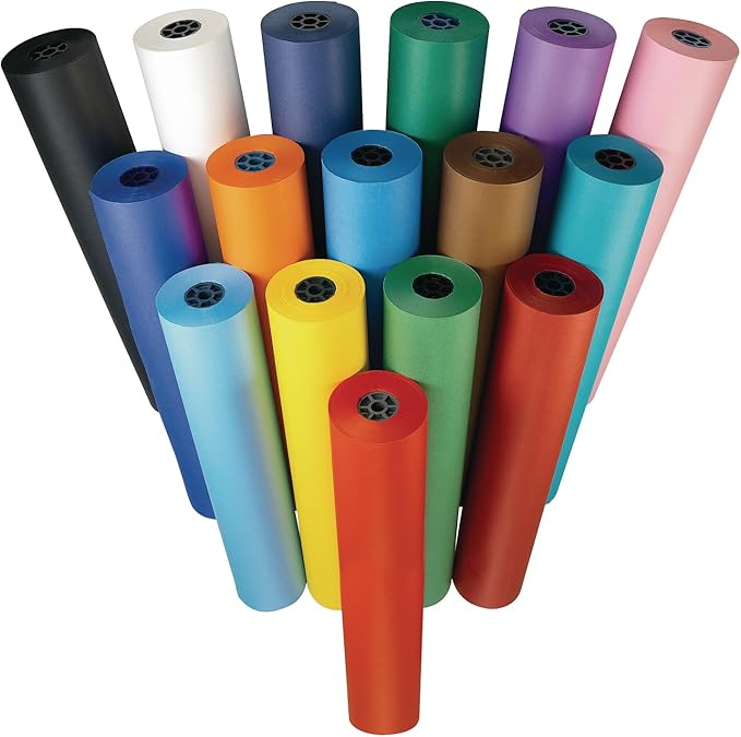 Colorations Arts and Crafts Paper Roll - 36" x 1000', Aqua, Dual Surface, Markers, Finger Paints, Painting, Watercolors, Acrylic Paints, Wall Art, Bulletin Board Paper, Kids Crafts (Item # DSLB)