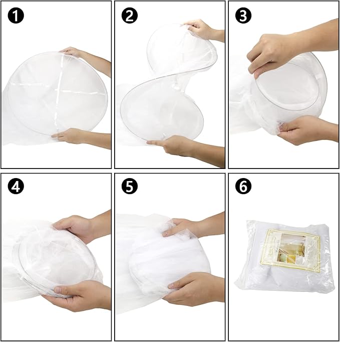 Mosquito Net, Bed Canopy Hanging Circular Curtain Netting for Single to King Size, Quick Easy Installation, Use to Cover The Baby Crib, Kid Bed, Girls Bed Or Full Size Bed