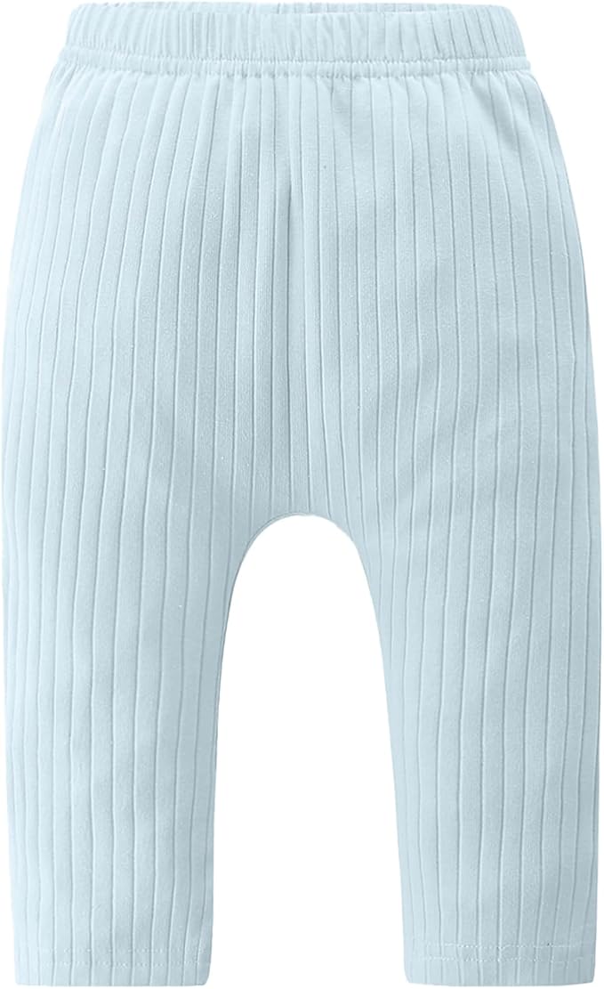 Baby and Toddler Girl's 5 Pack Cotton Ribbed Pull On Pants Leggings 0-4 Years