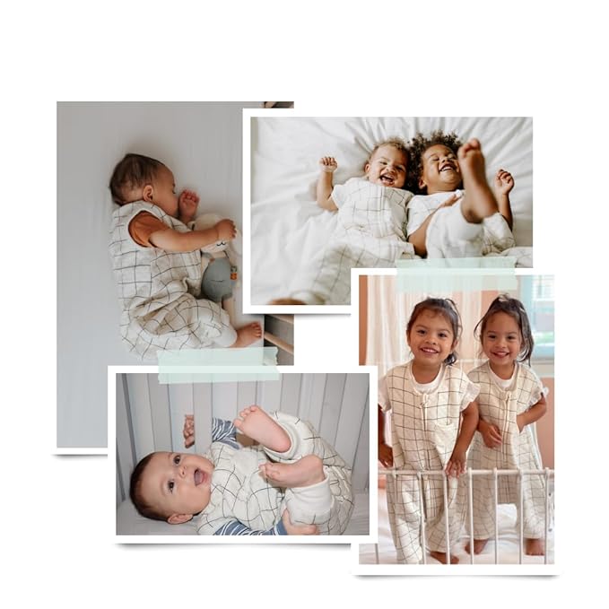 Tealbee Dreamsuit: Toddler Sleep Sack with Feet 2T 3T - 0.8 TOG Lightweight Baby Wearable Blanket for Walkers - Rayon Made from Bamboo, Organic Cotton Sleep Bag - Checkered