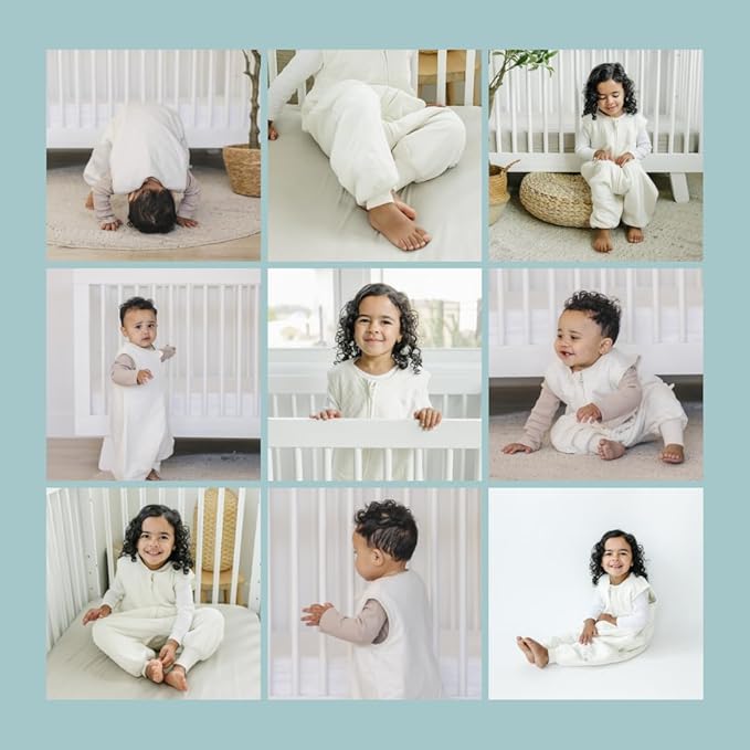 Tealbee Dreamsuit: Toddler Sleep Sack with Feet 2T-3T - 1.2 TOG All Season Baby Wearable Blanket for Walkers - Rayon made from Bamboo, Organic Cotton Sleep Bag - Undyed