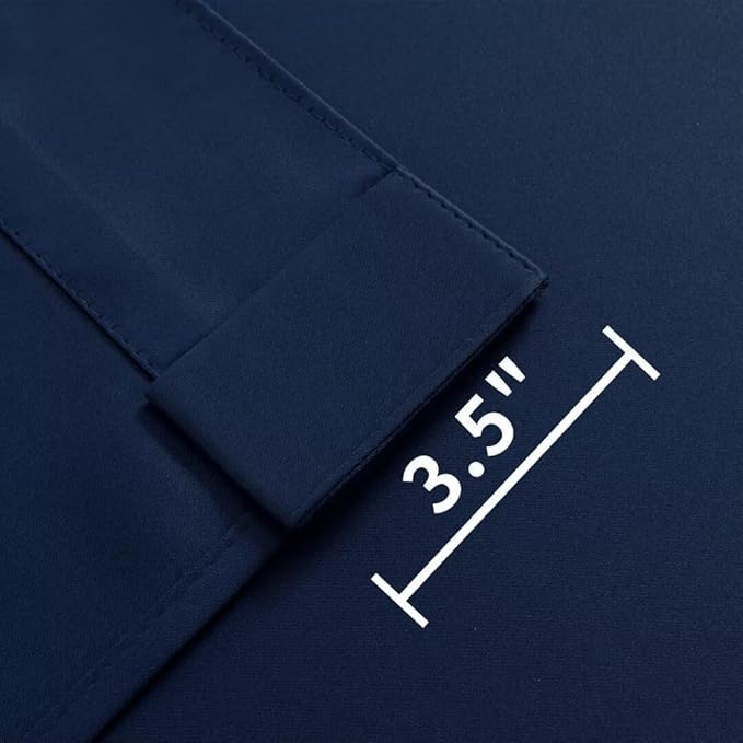 Joydeco 72 Inch Blackout Curtains for Bedroom, Thermal Insulated Black Out Curtains 2 Panels Set, Room Darkening Drapes for Living Room Window Rod Pocket Back Tab (W52 x L72 Inch, Navy Blue)