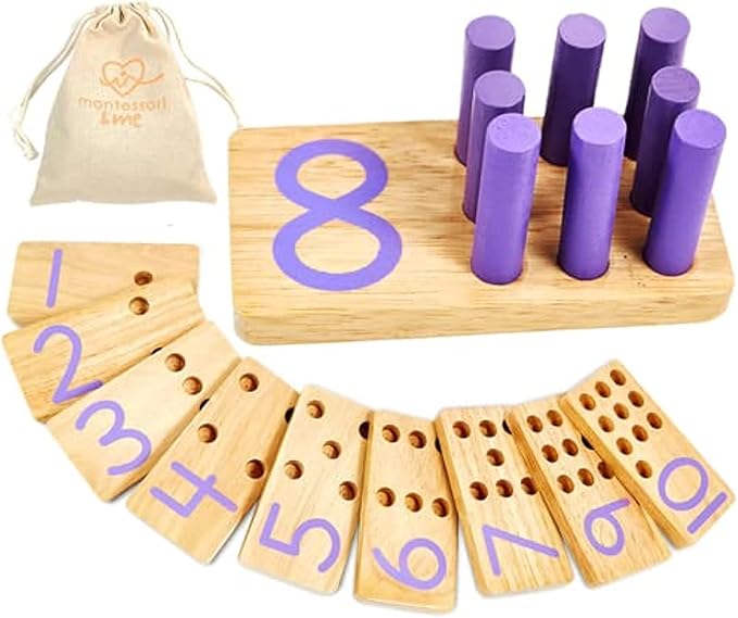 Counting Peg Board - Montessori Math and Numbers for Kids - Wooden Math Manipulatives Materials