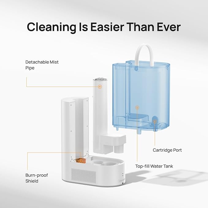 Dreo 6L Humidifiers for Bedroom, Smart Warm & Cool Mist for Large Room, 60Hr Quiet Runtime for Baby, Plant, Humidity Sensor, Indicator Light, 12H Timer, Google/Alexa, Blue