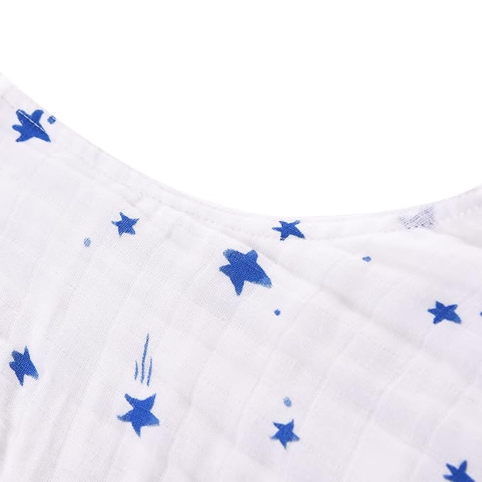 Toddler Sleep Sack for 2-4T Baby, Organic Cotton Wearable Blanket for Boys and Girls 0.5 TOG 2-Way Zipper Soft 4 Layers X-Large Star Moon
