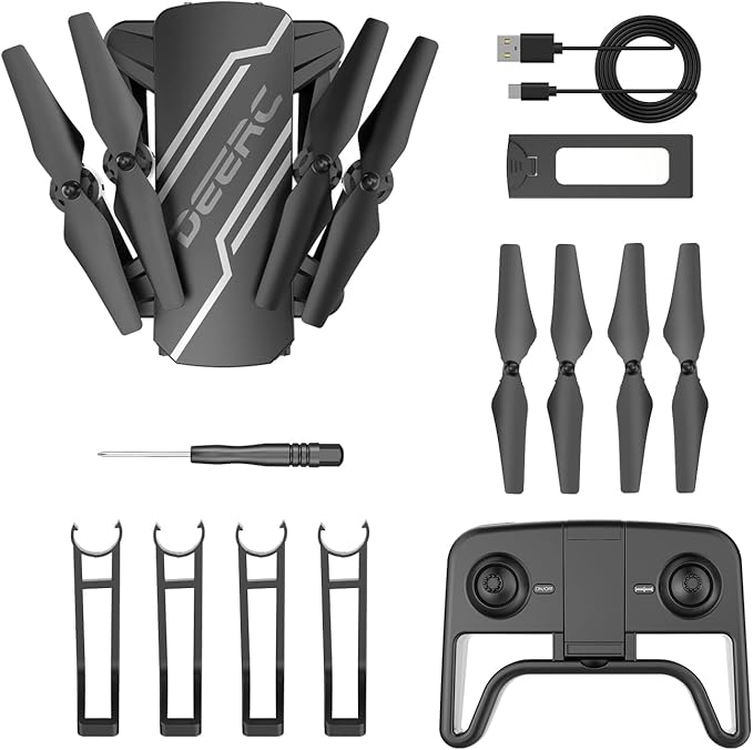 DEERC D20 Mini Drone for Kids with 720P HD FPV Camera Remote Control Toys Gifts for Boys Girls with Altitude Hold, Headless Mode, One Key Start Speed Adjustment, 3D Flips 2 Batteries, Black