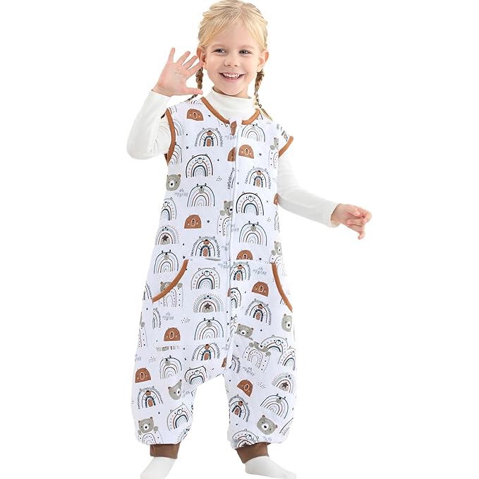 Baby Toddler Sleep Sack with Feet 2.5 TOG Winter, Wearable Blanket with Legs, Toddler Sleeping Sack Long Sleeve (Bear, 12-24 Month)