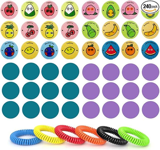240Pcs Mosquito Patches Stickers, Individually Wrapped Natural Plant Based Mosquito Stickers for Kids Adult Outdoor Hiking, Camping, Travel