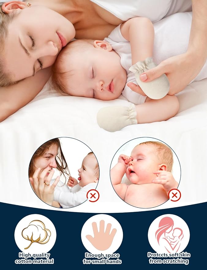 Cute Baby Mittens Newborn, No Scratch Baby Boy Mittens, Baby Girl Hat Gloves for Toddlers, Infant, Newborn