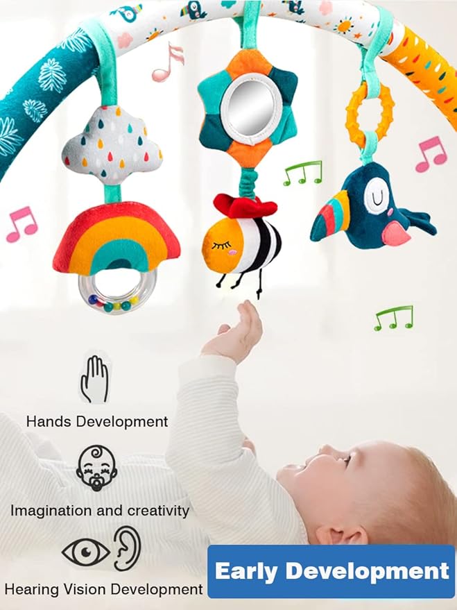 Pau1Hami1ton Baby Stroller Arch Toys, Car Seat Toys,Bouncer Toy Bar/Mobile for Bassinet,Adjustable Baby Hanging Toys Fit for Crib Bed,Stroller,Car Seat.S-19(Bee)