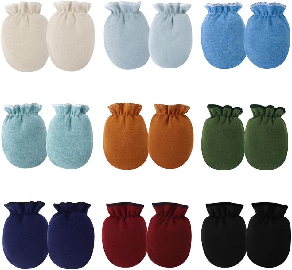 Cute Baby Mittens Newborn, No Scratch Baby Boy Mittens, Baby Girl Hat Gloves for Toddlers, Infant, Newborn