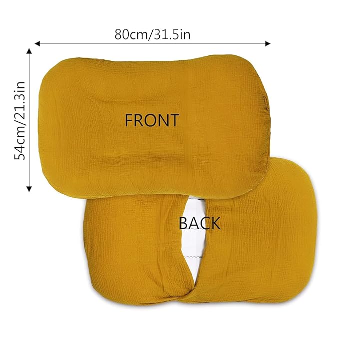 Hooyax Muslin Baby Lounger Cover Soft Organic Cotton Slipcover Fits Newborn Lounger for Baby Boys and Girls (Ginger)