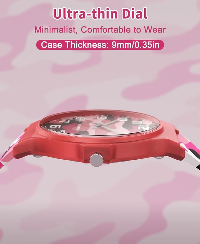 Kids Analog Watch Boys Girls, 30M Waterproof, Sports Watch for Boys, Easy to Read Children's Thin Dial Wrist Watches with Soft Band, for Ages 5-15 Kids Great Birthday Gifts Christmas Day