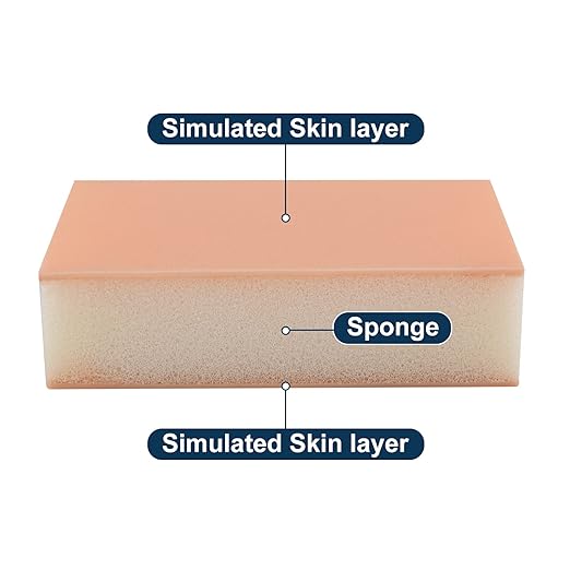 Injection Pad for Nursing Students, Injection Teaching Model with Absorbent Sponge, Subcutaneous Injection Training Pad for Medical Student(Training Use Only)