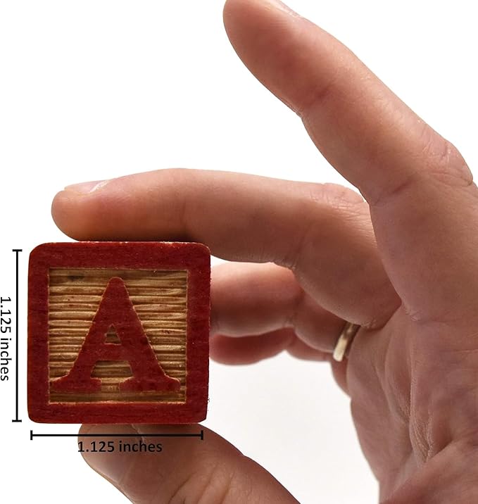 Wooden ABC Blocks with Pull Wagon, 30 Pieces, Educational Alphabet Learning Toy for Toddlers