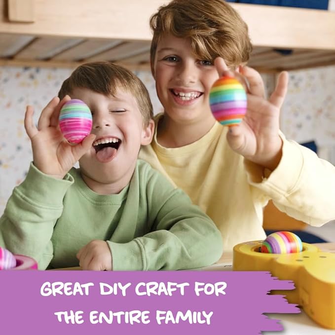 The Eggmazing Egg Decorator - Peeps Bunny - Arts and Craft Set Includes 6 Colorful Quick Drying, Non-Toxic Markers - Yellow - Packaging May Vary