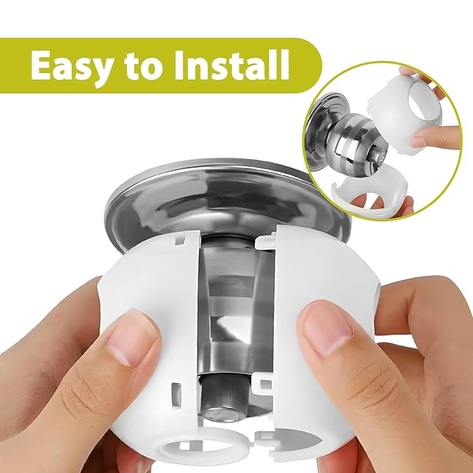 Child Proof Door Knob Covers 6 Pack Door Knob Safety Cover for Kids to Keep Kids from Opening Doors Baby Proof Door Knob Covers 2.7 Inch Large Diameter Child Safety Door Knob Cover Fit More Round Knob