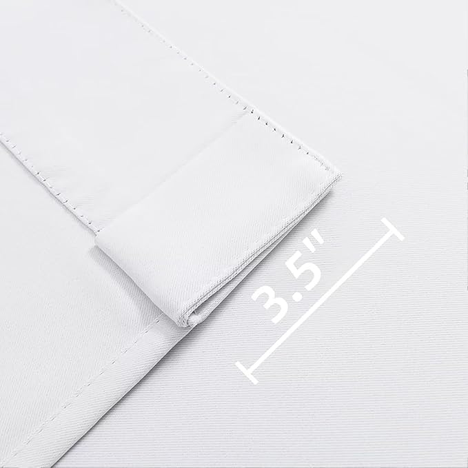 Joydeco 84 Inch 60% Blackout White Curtains 2 Panels, Elegant Semi Sheer Curtains for Bedroom, Thermal Insulated Black Out Drapes for Living Room, Rod Pocket Back Tab Drapes(W52 x L84 Inch,Pure White)