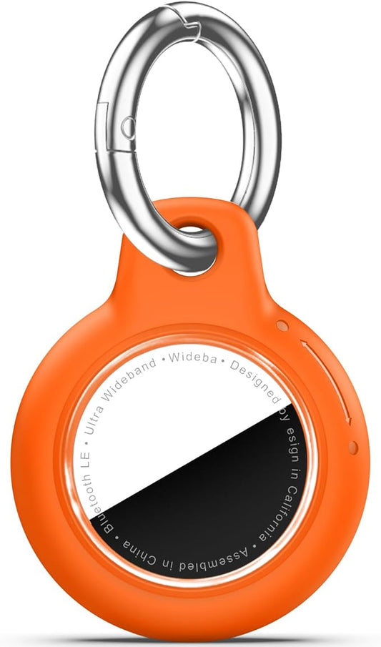Upgrade Waterproof Airtags Holder with Apple Airtags Keychain, Hard PC Air Tag Case, Anti-Scratch & Shock Air tag Holder,Men's Women's Keyrings & Keychains, for Dog,Car Key,Luggage-Orange
