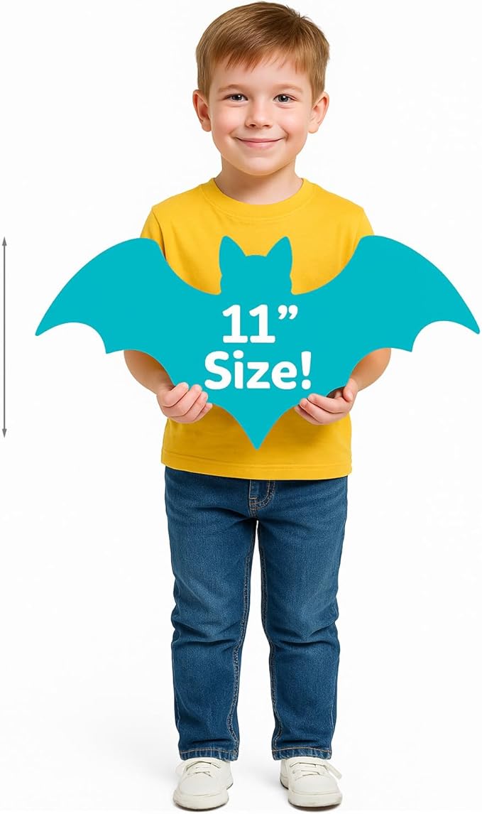 SUNLIN Interactive Halloween Bat Cute Soft Plush Toy Gift for Adults & Kids 3+, Touch & Sound Activated Prank with Sound & Glowing Eyes, Scary Party Supplies Home Decor