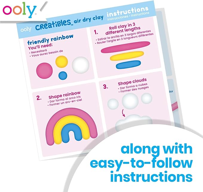 Ooly Air Dry Clay for Kids, 16 Colors Modeling Clay in 4 Tubs, Play Dough Summer Craft Supplies - Creatibles