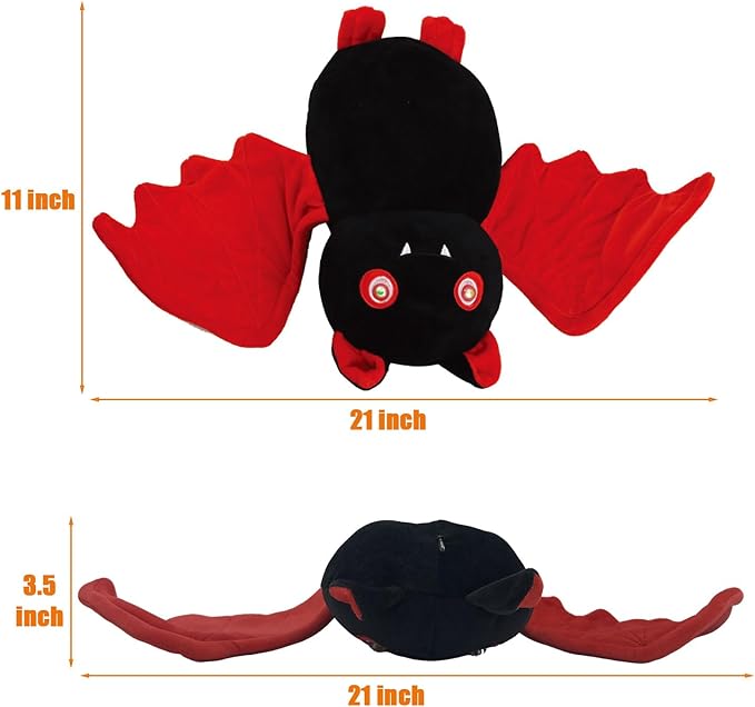 SUNLIN Interactive Halloween Bat Cute Soft Plush Toy Gift for Adults & Kids 3+, Touch & Sound Activated Prank with Sound & Glowing Eyes, Scary Party Supplies Home Decor