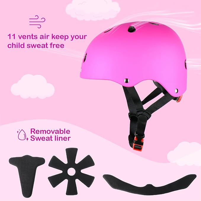 KAMUGO Kids Bike Helmet,Toddler Helmet Adjustable Kids Bicycle Helmet Girls Or Boys Ages 2-8/8-14 Years Old Multi-Sports for Cycling Skateboard Scooter