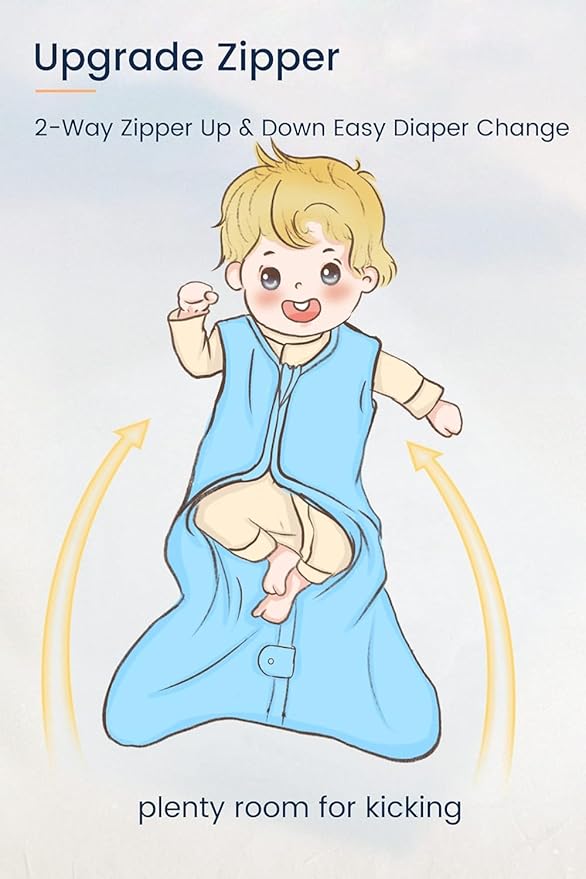 TotAha Sleep Sack 6-12-15 Months 3-Pack, Stretchy Sleepsacks, Buttery Soft, Swaddle Transition Sleeping Bag, 2-Way Safe Zippers, Silky Comfort Baby Wearable Blanket for girl boy 0.5 TOG