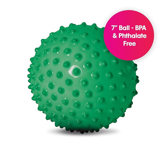 Edushape Original Sensory Ball - 7" Deflated Green Color Baby Ball Enhances Gross Motor Skills for Kids 6 Months & Up