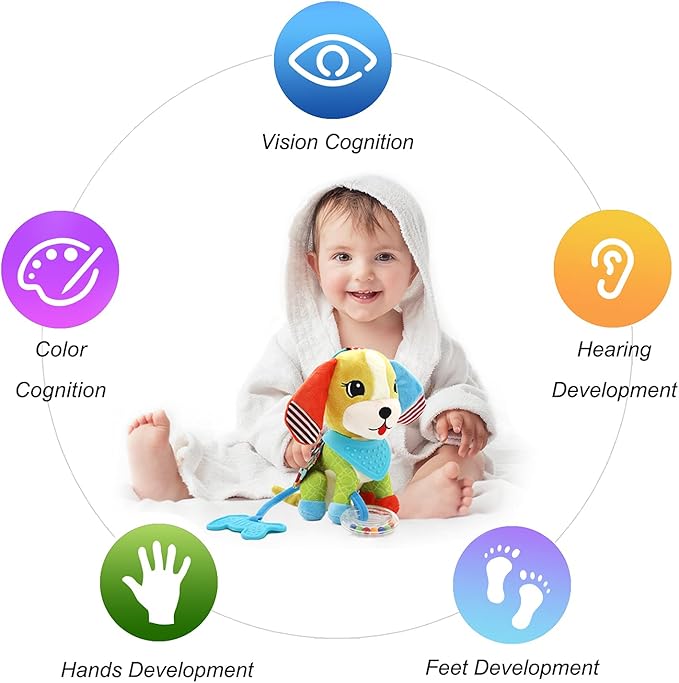 BLOOBLOOMAX Sock rattles for Babies 0-24 Months Baby Animal Foot Finder Educational Toys