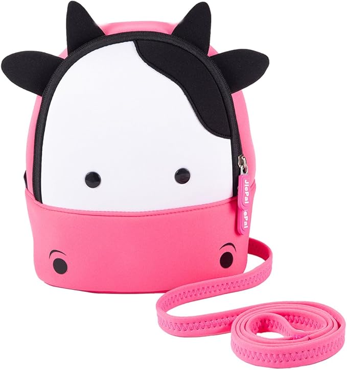 JiePai Cow Toddler Kids Backpack with Harness Leash for Boys Girls Age 1-3