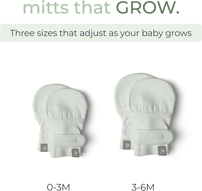 Goumi Baby Mitts, Anti-Scratch Newborn Mittens, Soft Stay-On Mitts, Succulent 3-6 Months