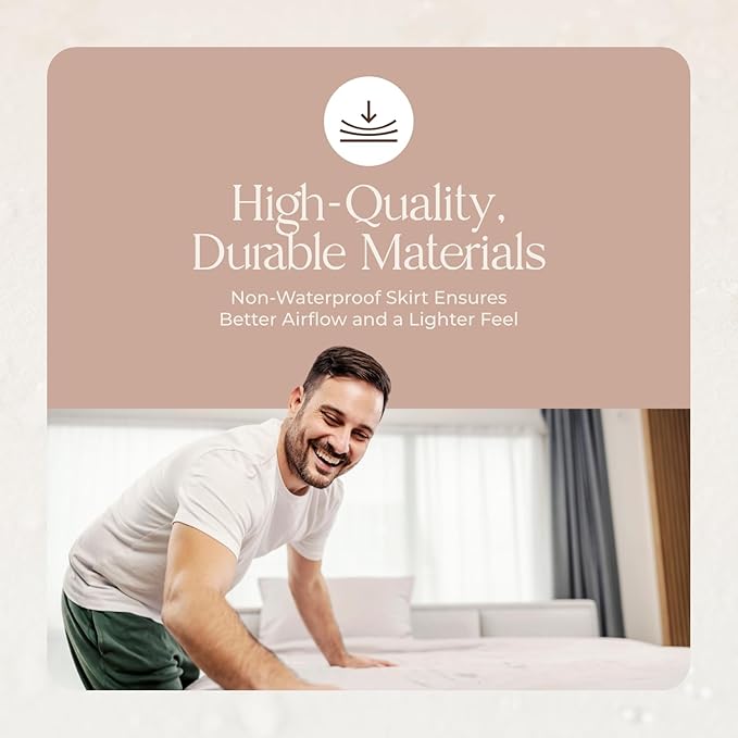 Organic Waterproof Mattress Protector Twin Size - 100% Waterproof Mattress Pad with Extra Soft Quiet & Breathable Triple Layer Protection - GOTS Certified Machine Washable Deep Pocket Design (Twin)