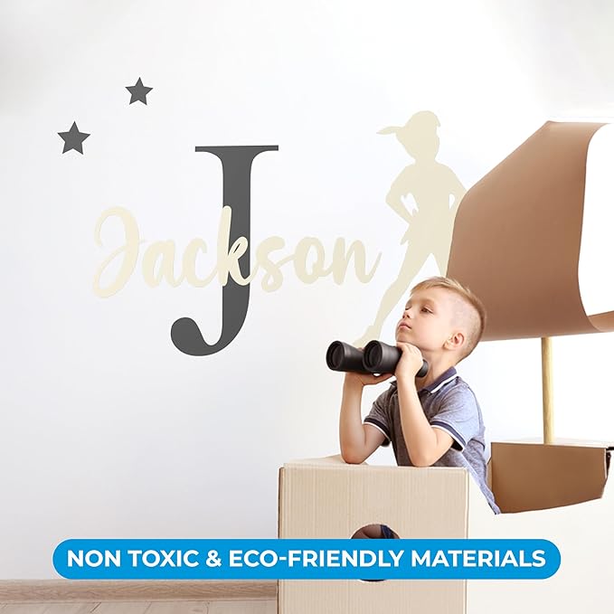 CRYPTONITE Personalized Name & Initial Tinkerbell Vinyl Wall Decals - Baby Girl Bedroom Decor - Fairy & Princess Wall Decals (B. Peter Pan)