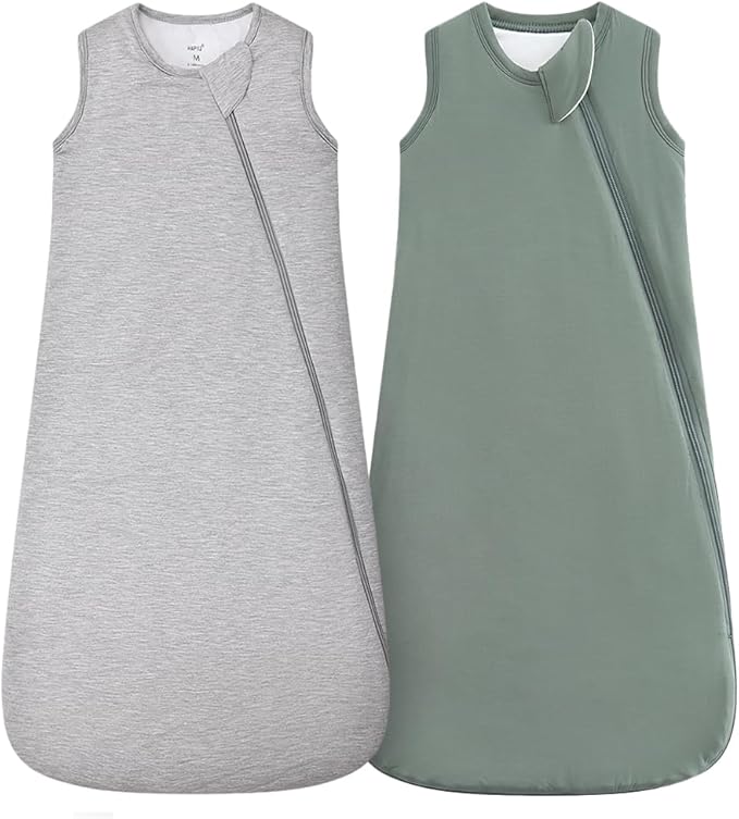 HAPIU Unisex Rayon Made from Bamboo Baby Sleep Sack TOG 1.0, 2-Way Zipper YKK, Wearable Blanket Baby