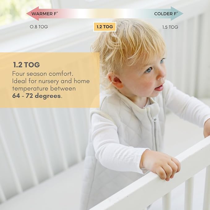 Tealbee DREAMSUIT: Toddler Sleep Sack with Feet 3T 4T - 1.2 TOG Four Season Baby Wearable Blanket for Walkers - Rayon made from Bamboo, Organic Cotton Sleeping Bag - Sunshine