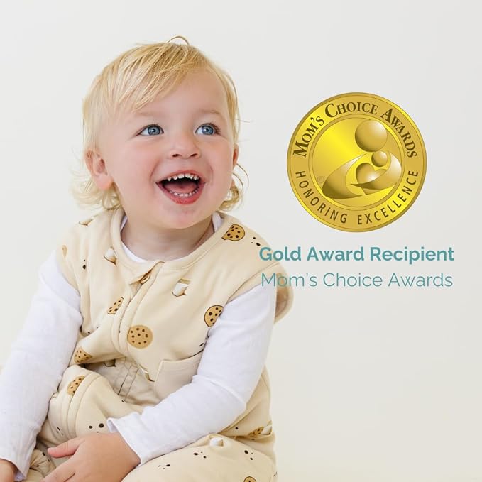 Tealbee Dreamsuit: Toddler Sleep Sack with Feet 12-18 Months, 18-24 Months - 1.5 TOG Winter Baby Wearable Blanket for Walkers - Rayon made from Bamboo, Organic Cotton Sleep Bag - Cookies