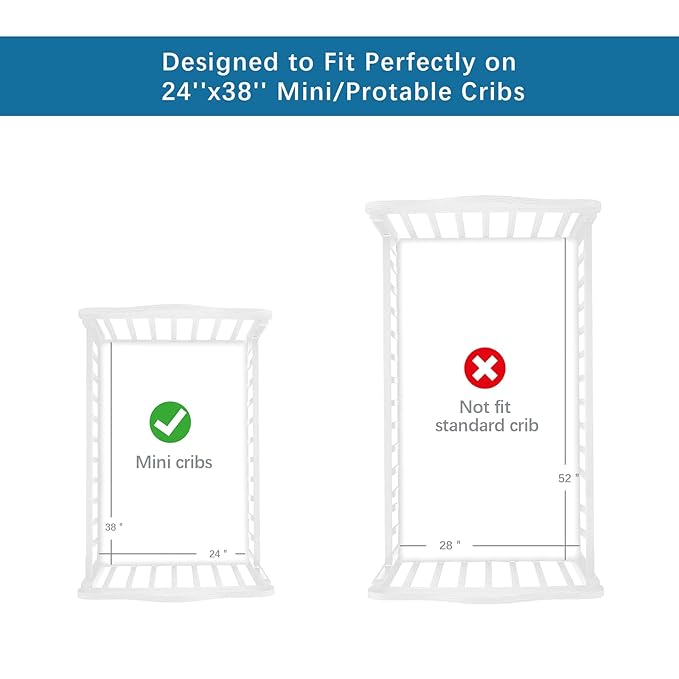 Mini Crib Sheets Set for Girls, 4 Pack, Mini Portable Crib Sheets for Girs (38" X 24") | Multiuse for Pack n Play, Playard, Playpen, Mini Crib, Pink Print